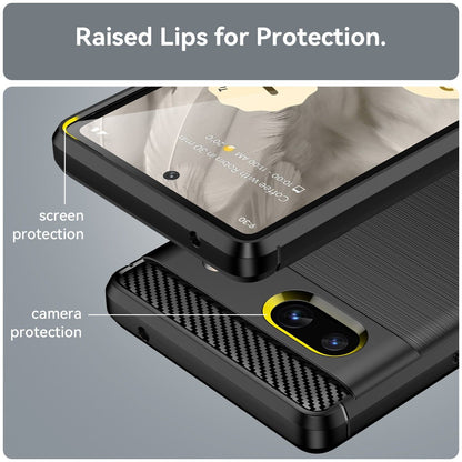 Google Pixel 7a Schutzhülle Silikon Case Carbon Look schwarz Slim Cover Bumper