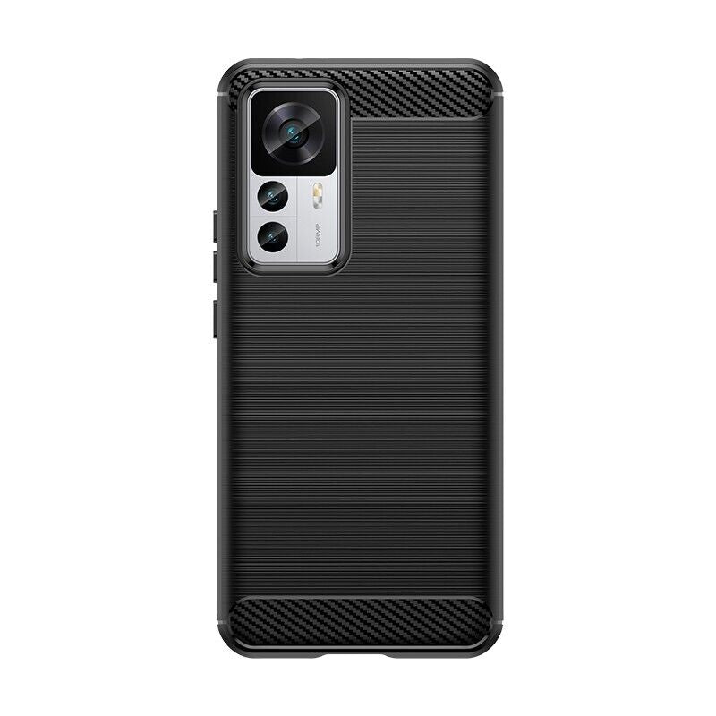 Schutzhülle für Xiaomi 12T + Pro Silikon Case Carbon Look schwarz Bumper Cover