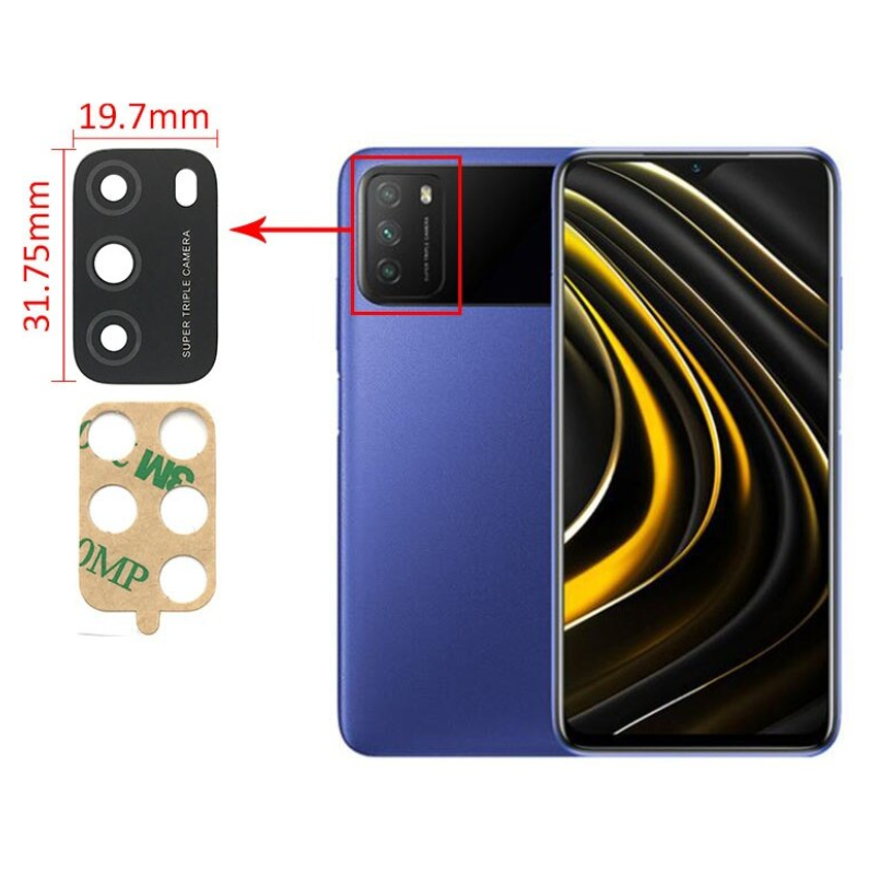 Kamera Glas für Xiaomi POCO M3 Kameralinse Scheibe Camera Glass Lens
