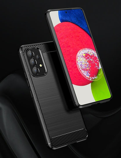 Schutzhülle für Samsung Galaxy A53 5G Case Carbon Look schwarz Bumper Cover