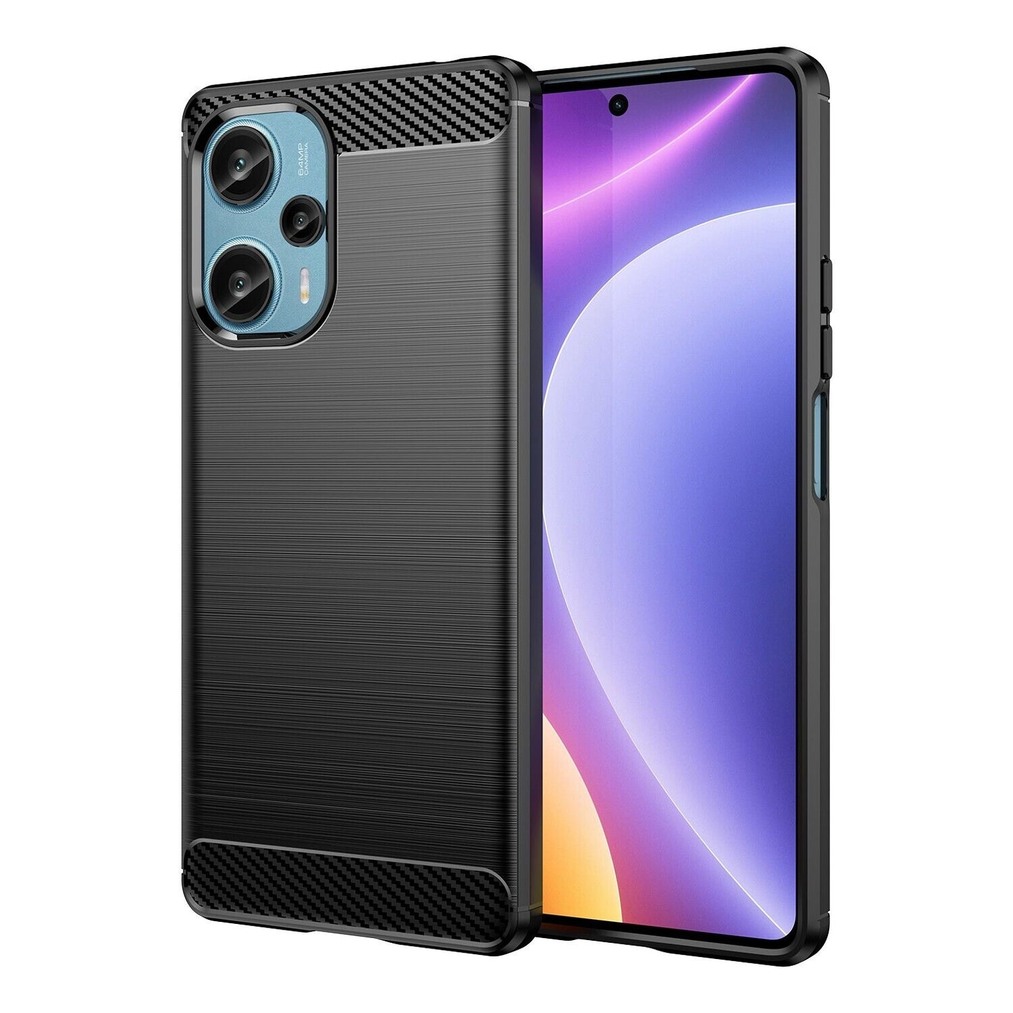 Schutzhülle für Xiaomi POCO F5 5G Case Carbon Look schwarz Bumper Cover