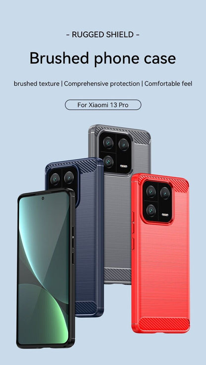 Schutzhülle für Xiaomi 13 Pro Silikon Case Carbon Look schwarz Slim Cover Bumper