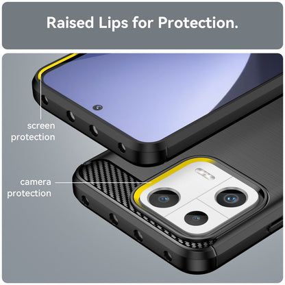 Schutzhülle für Xiaomi 13 Silikon Case Carbon Look schwarz Slim Cover Bumper