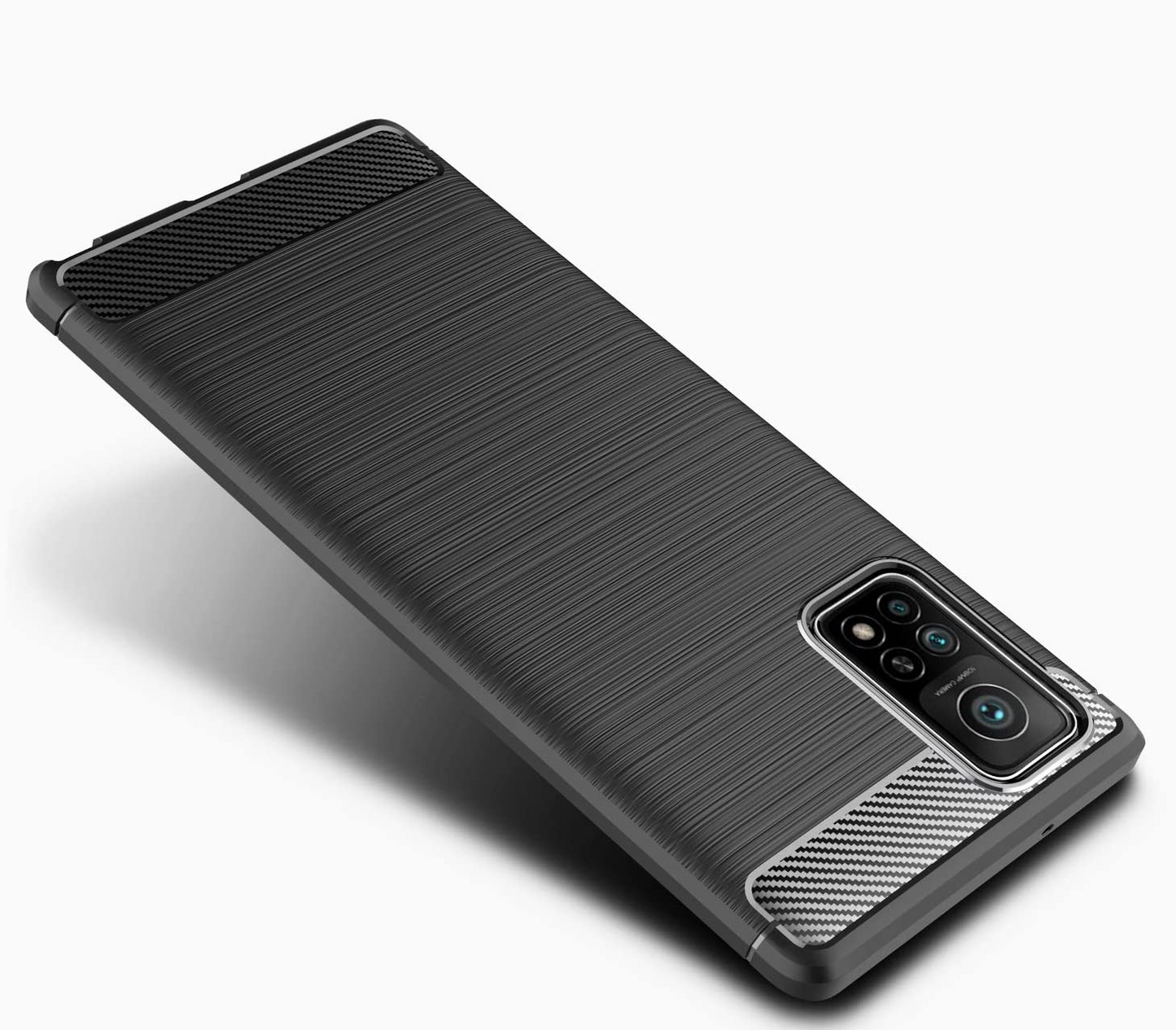 Handy Case für Xiaomi Mi 10T + PRO Carbon Look schwarz Slim Bumper Cover Hülle