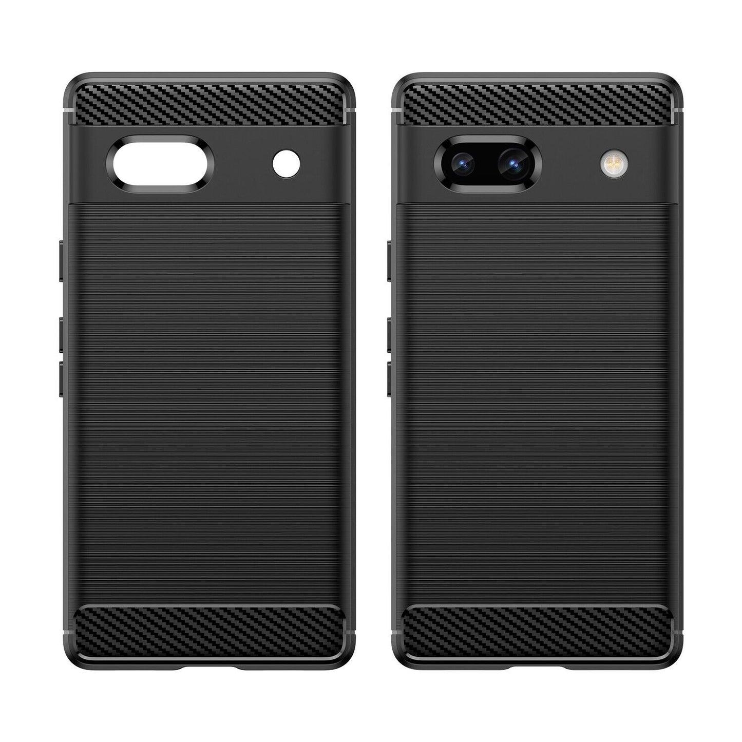Google Pixel 7a Schutzhülle Silikon Case Carbon Look schwarz Slim Cover Bumper