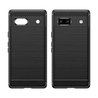 Google Pixel 7a Schutzhülle Silikon Case Carbon Look schwarz Slim Cover Bumper
