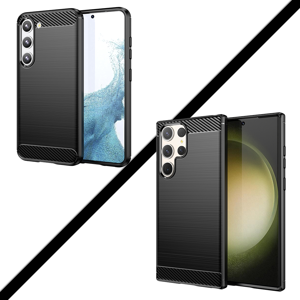 Schutzhülle für Samsung Galaxy S23, S23 Ultra, S23+ Plus Case Carbon Look Cover