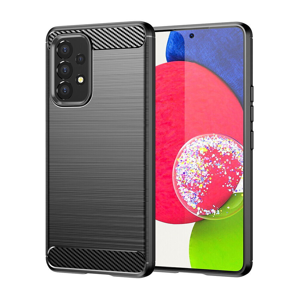 Schutzhülle für Samsung Galaxy A53 5G Case Carbon Look schwarz Bumper Cover