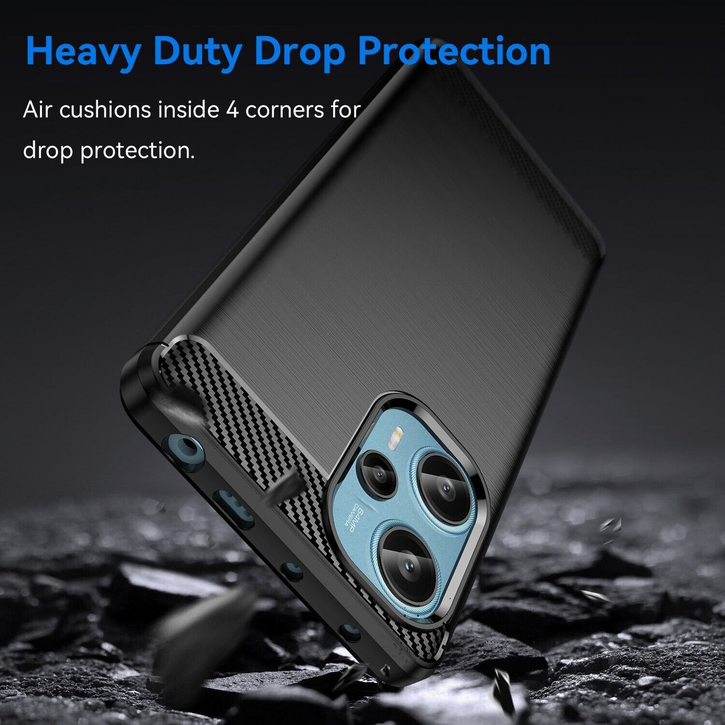 Schutzhülle für Xiaomi POCO F5 5G Case Carbon Look schwarz Bumper Cover
