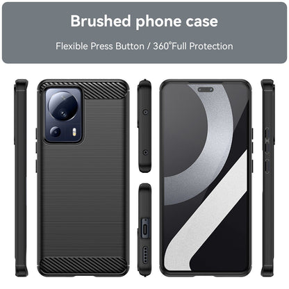 Schutzhülle für Xiaomi 13 Lite 5G Silikon Case Carbon Look schwarz Cover Bumper