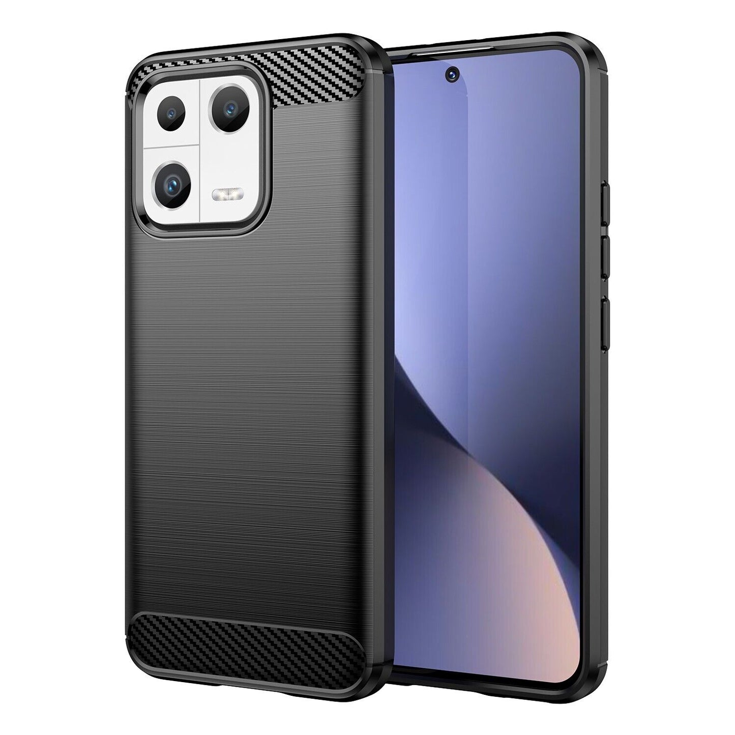 Schutzhülle für Xiaomi 13 Silikon Case Carbon Look schwarz Slim Cover Bumper